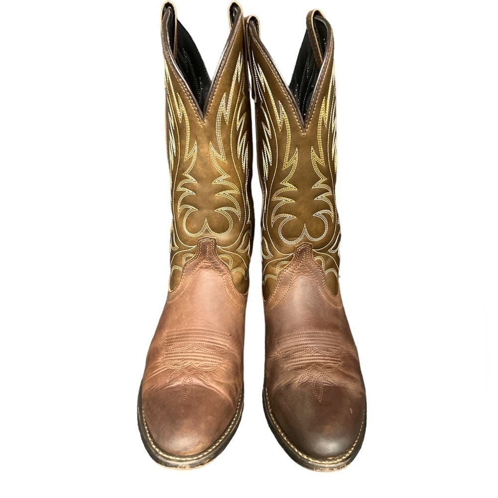 Laredo Boots Lea Vamp Fox Women's Leather Cowgirl Chore Western 7.5 - Picture 6 of 9